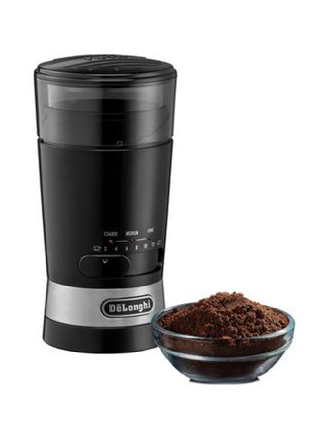 De'Longhi - Coffee Grinder, Stainless Steel Blade & Electric Spice Mill, 12 Cups Capacity, 3 Grind Settings, 170 W KG210-BK Black - Image 1