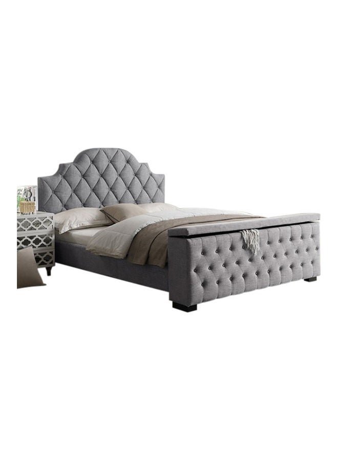 ASGHAR FURNITURE Monero Tufted Storage Super King Size Bed With Mattress Beige 200x200cm - Image 3
