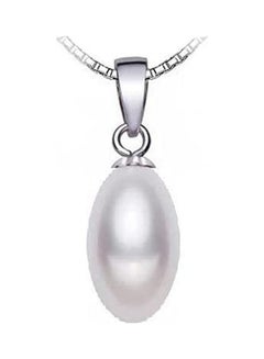 925 Italian Silver Chain With Pendant Of Natural Pearl