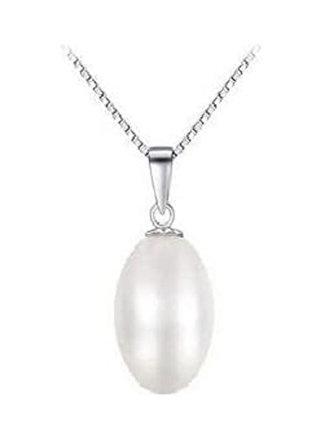 Generic - 925 Italian Silver Chain With Pendant Of Natural Pearl - Image 1