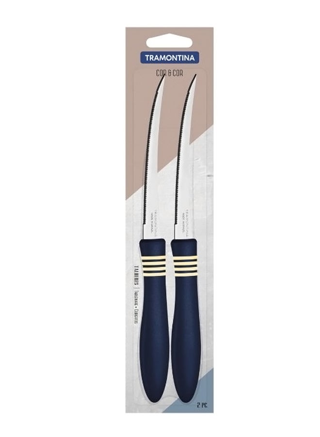 TRAMONTINA 2-Piece Tomato Knife Set Blue/Silver 23centimeter  - Image 1