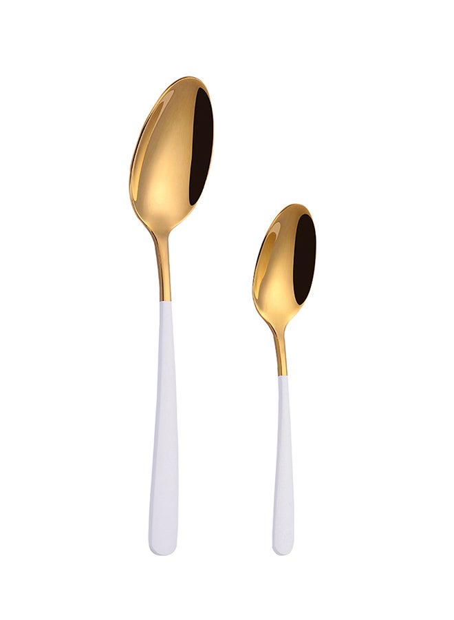 TD HOME 4-Piece Cutlery Set Gold/White - Image 3