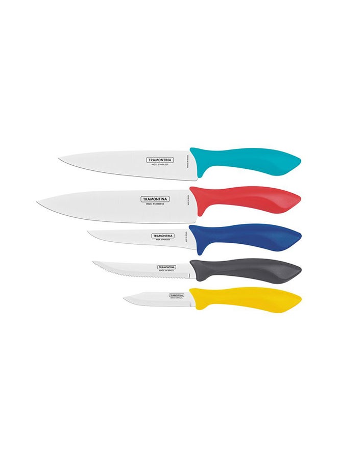 ترامونتينا طقم سكاكين من5-Pieceقطعة متعدد الألوان Chef's Knife - 8, Kitchen Knife - 7, Boning Knife - 5, Steak Knife - 5, Paring Knife - 3بوصة  - Image 2