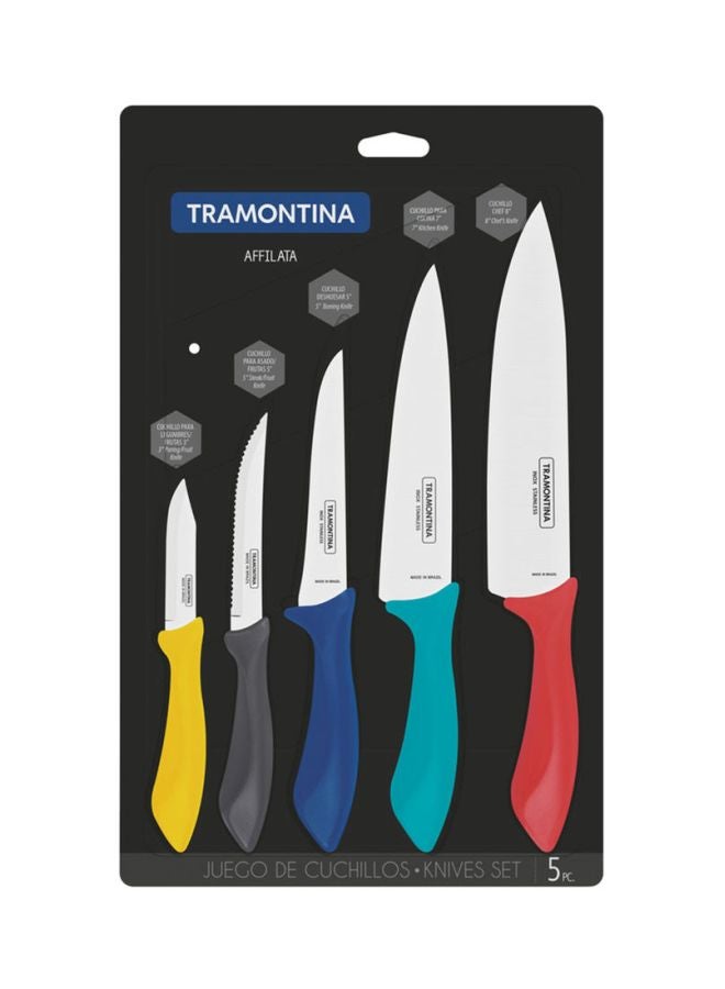 ترامونتينا طقم سكاكين من5-Pieceقطعة متعدد الألوان Chef's Knife - 8, Kitchen Knife - 7, Boning Knife - 5, Steak Knife - 5, Paring Knife - 3بوصة  - Image 3