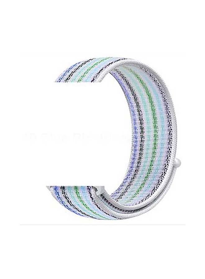 MOCOM - Sport Loop Replacement Band for Apple Watch Series 7/6/5/4/SE 45/44/42mm Blue Pinstripe - Image 1