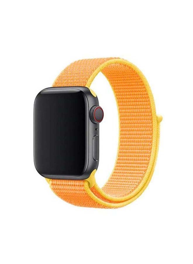 MOCOM - Sport Loop Replacement Band for Apple Watch Series 7/6/5/4/SE 45/44/42mm Canary Yellow - Image 1