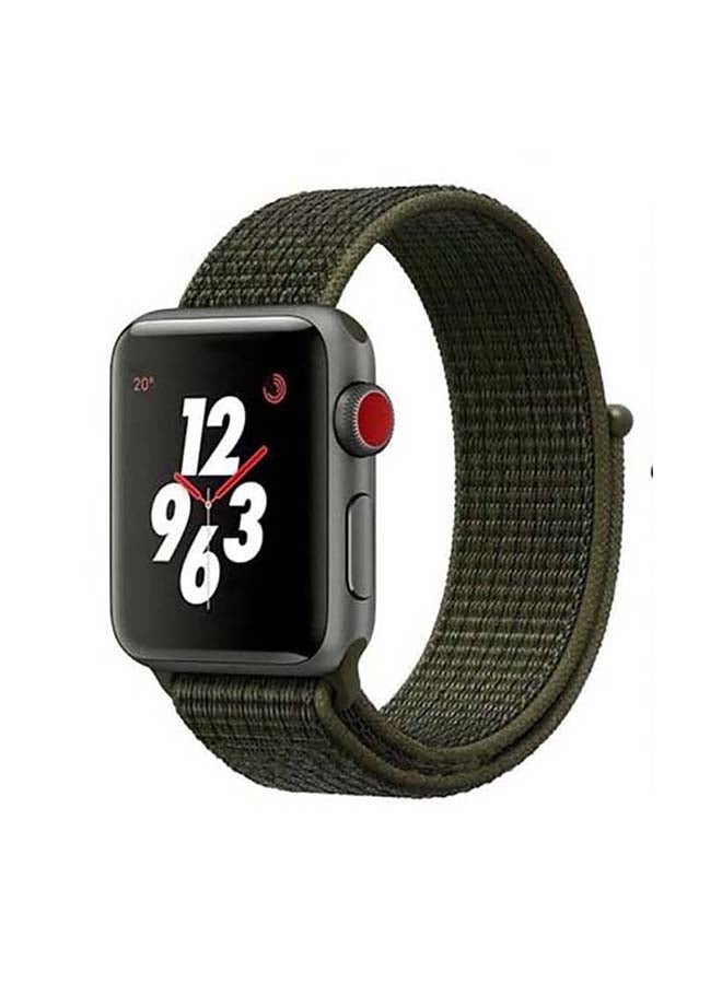 MOCOM - Sport Loop Replacement Band for Apple Watch Series 7/6/5/4/SE 45/44/42mm Olive Green - Image 1