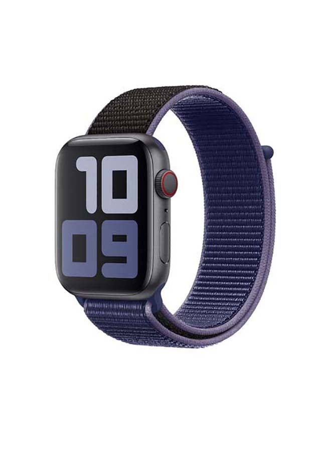 MOCOM - Sport Loop Replacement Band For Apple Watch Series 7/6/SE/5/4 45/44/42mm Midnight Blue Black - Image 1