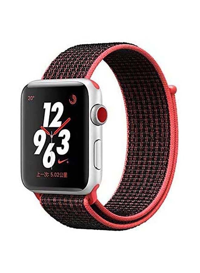 MOCOM - Sport Loop Replacement Band For Apple Watch Series 7/6/SE/5/4 45/44/42mm Red Black - Image 1