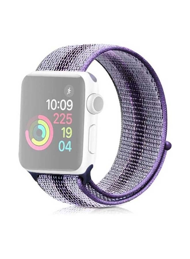 MOCOM - Sport Loop Replacement Band For Apple Watch Series 7/6/SE/5/4 41/40/38mm Blue Stripes - Image 1