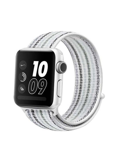 Sport Loop Replacement Band for Apple Watch Series 7/6/5/4/SE 45/44/42mm White Pinstripe