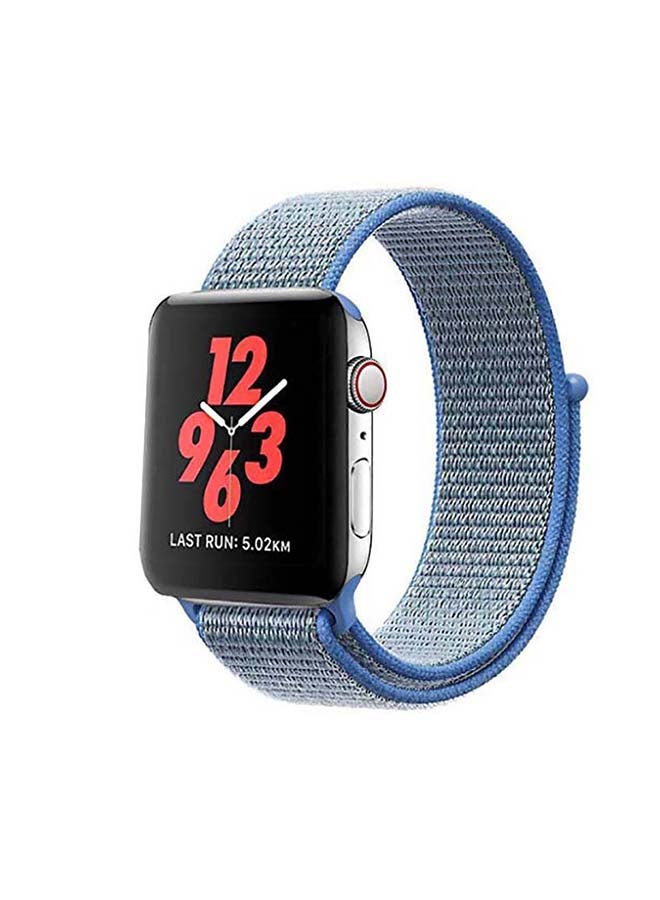 MOCOM - Sport Loop Replacement Band for Apple Watch Series 4/5/6/7/SE 38/40/41mm Tahoe Blue - Image 1
