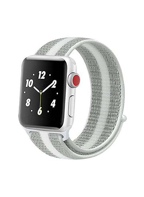 Sport Loop Replacement Band for Apple Watch Series 4/5/6/7/SE 38/40/41mm White Stripes