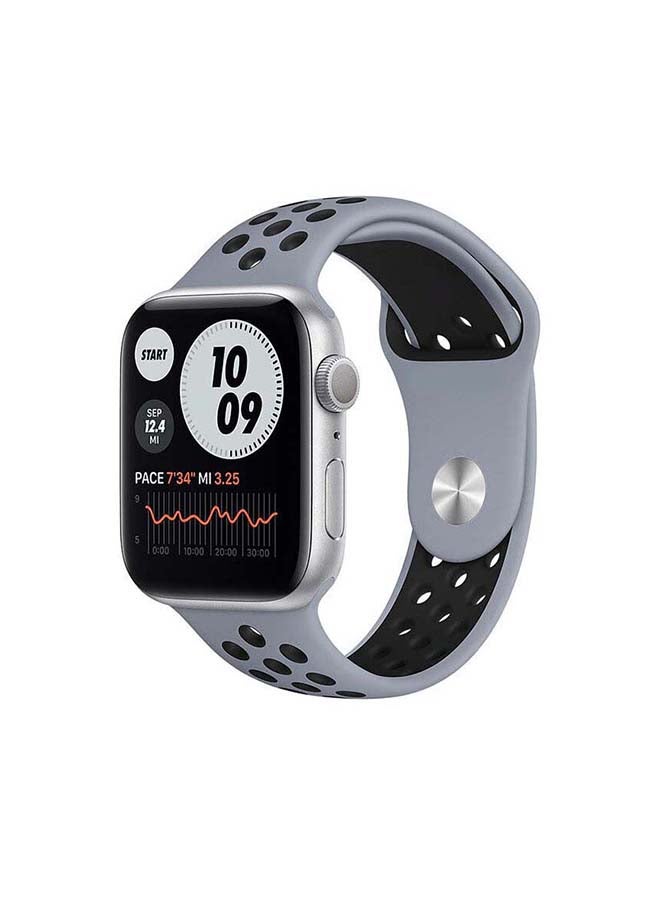 MOCOM - Breathable Silicone Sports Replacement Band for Apple Watch Series 4/5/6/7/SE 42/44/45mm Obsidian Mist / Black - Image 1