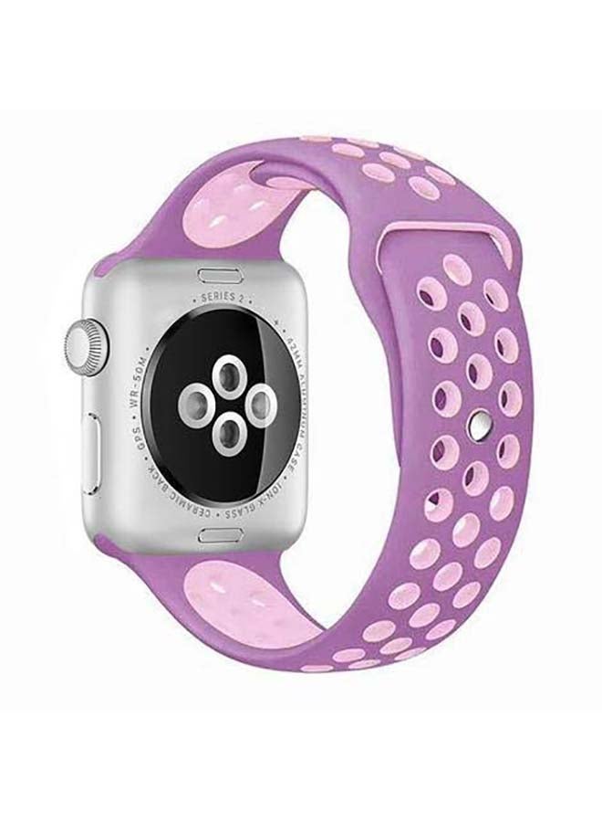 Breathable Silicone Sports Replacement Band for Apple Watch Series 4/5/6/7/SE 42/44/45mm Violet / Plum Fog
