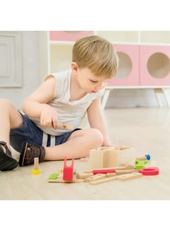Alostoura 30 Pieces Classic Handcrafted Wooden Carpenter'S Toy Set Durable And Sturdy 30x20.5x8cm  - Image 5