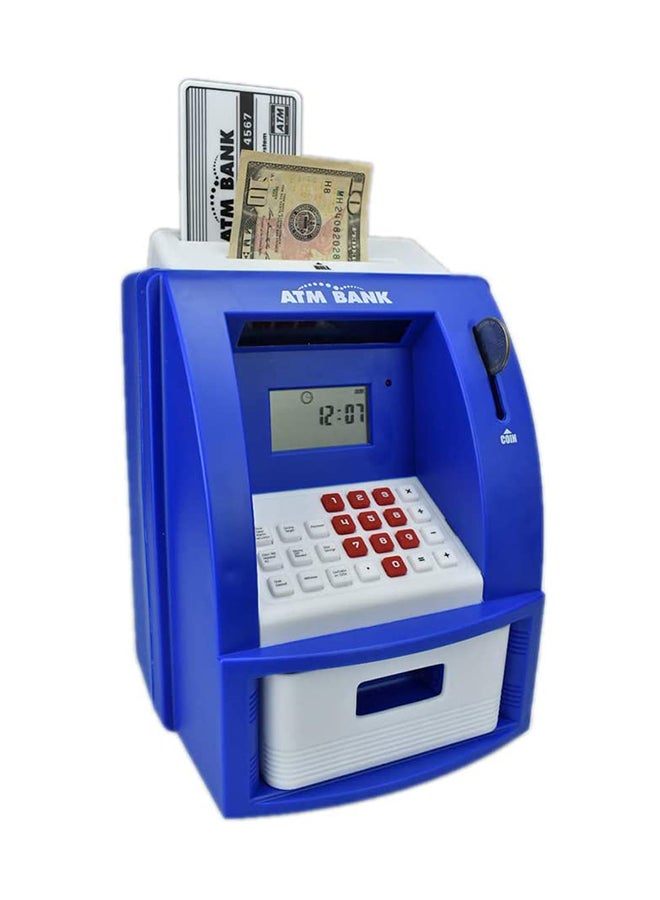 LIKE Durable Mini Atm Piggy Bank In Blue Color For 5+ Years Age Group Kids Sturdy Material 23.11x10.16x15.75cm - Image 1