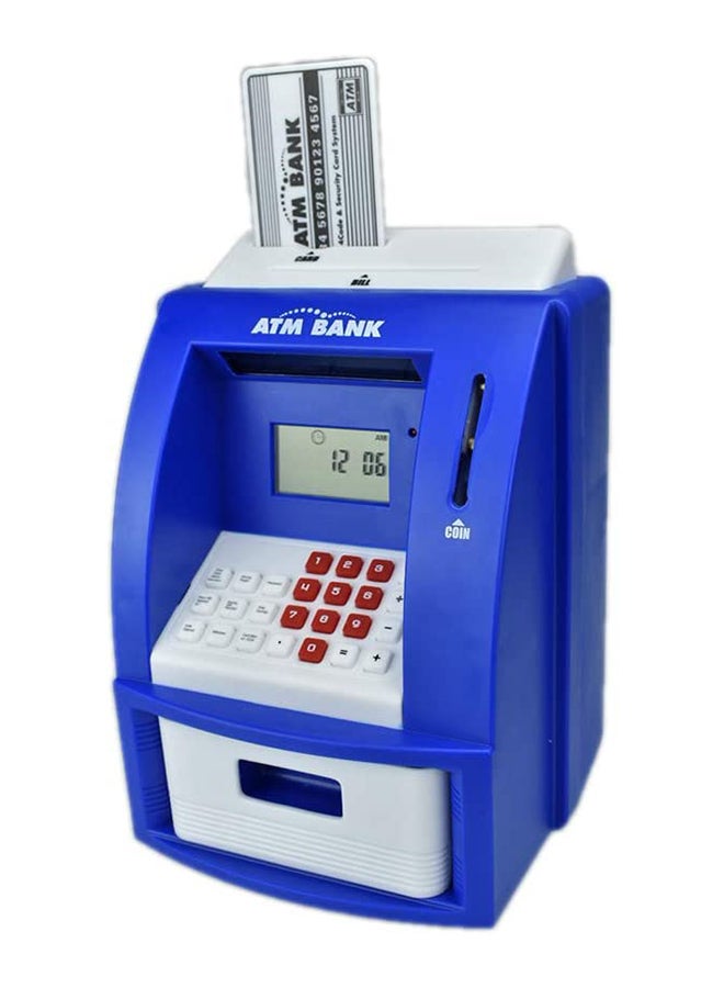 LIKE Durable Mini Atm Piggy Bank In Blue Color For 5+ Years Age Group Kids Sturdy Material 23.11x10.16x15.75cm - Image 2