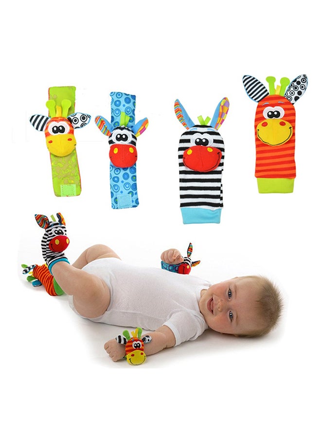 Baby Wrist Rattle Finder Socks Toys Set With Velcro Multicolored Upto 12 Months Kids  - Image 4