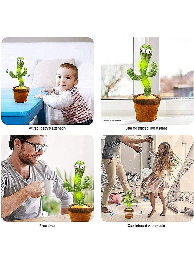 Generic - Dancing Cactus Twisting Music Toy Premium Chargable Green Color For 2+ Years Age Group Kids - Image 1