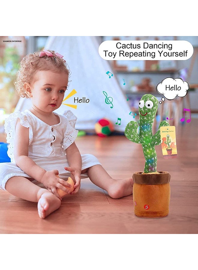 Generic - Dancing Cactus Twisting Music Toy Premium Chargable Green Color For 2+ Years Age Group Kids - Image 1