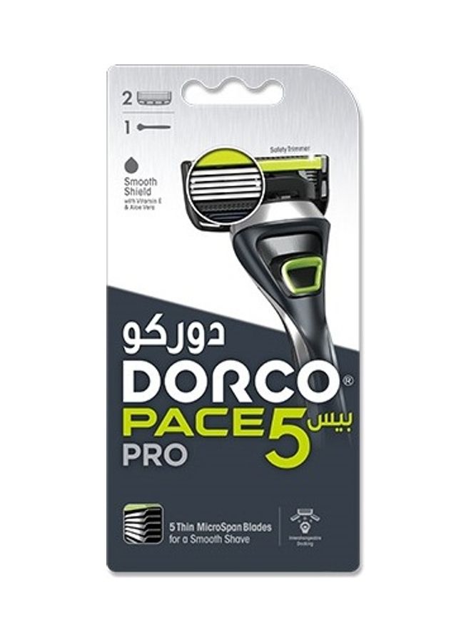 DORCO - Set of Pace5 Pro System Razor + 2 Catridges Black - Image 1