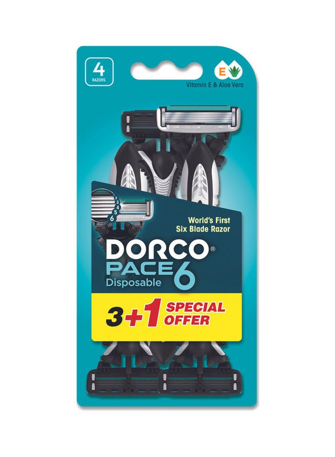 DORCO Set od 3+1 - Pace6 Disposable Razor Blue  - Image 1