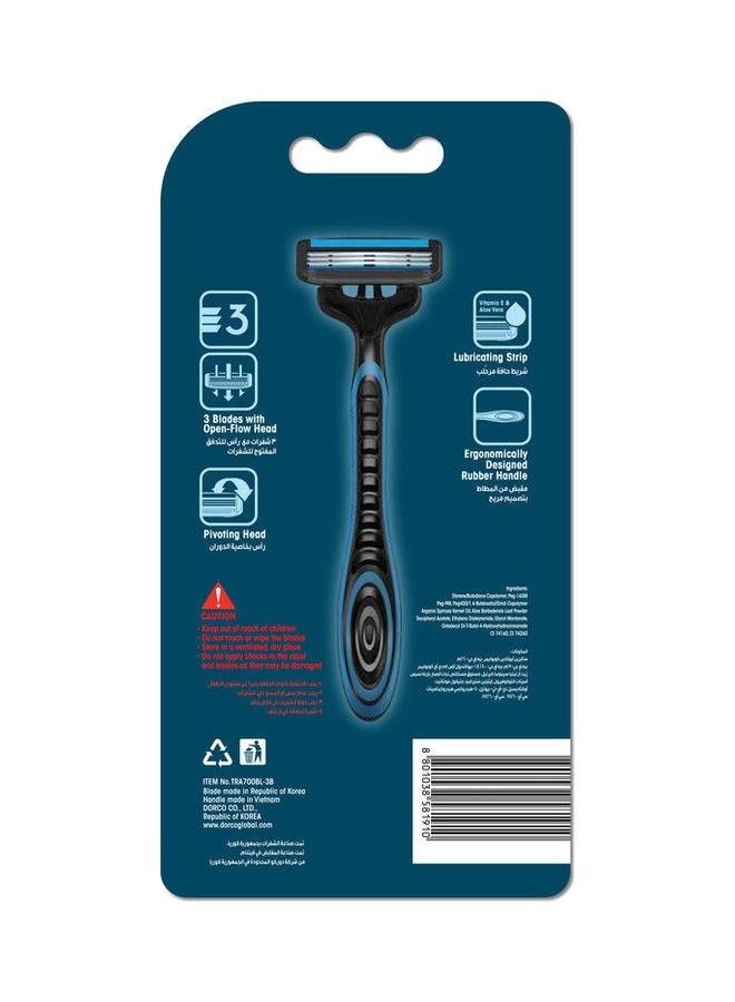 DORCO Set of 3+1 - Pace3 Plus Disposable Razor Blue  - Image 2
