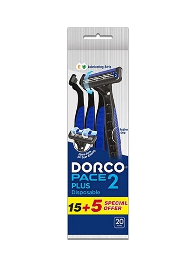 DORCO Set of 15+5 - Pace2 Plus Disposable Razor Multicolour  - Image 1