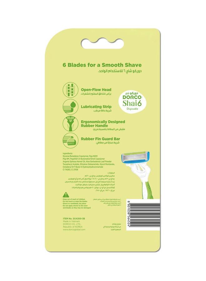 DORCO - Set of 4 - Shai6 Disposable Razor Multicolour - Image 1