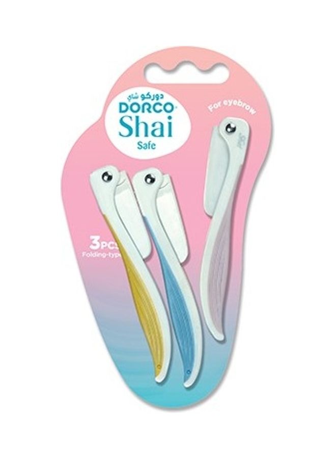 Pack of 3 Shai Safe Foldable Eyebrow Razor Multicolour - v1635331484/N51612010A_1