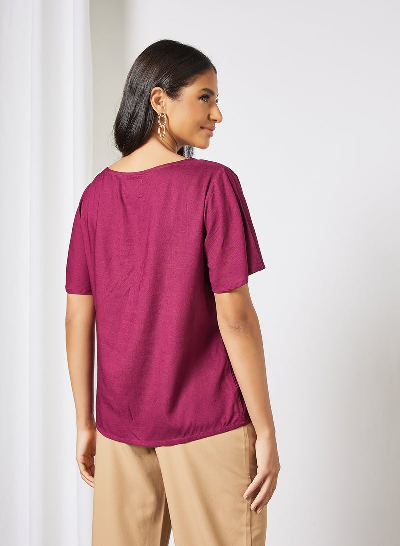 Aila Fashion Top Blouse - Purple  - Image 4