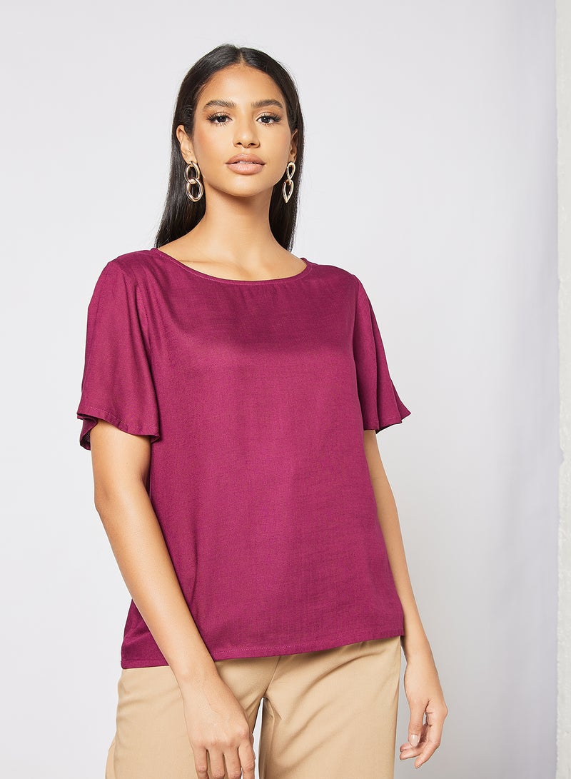 Aila Fashion Top Blouse - Purple  - Image 1