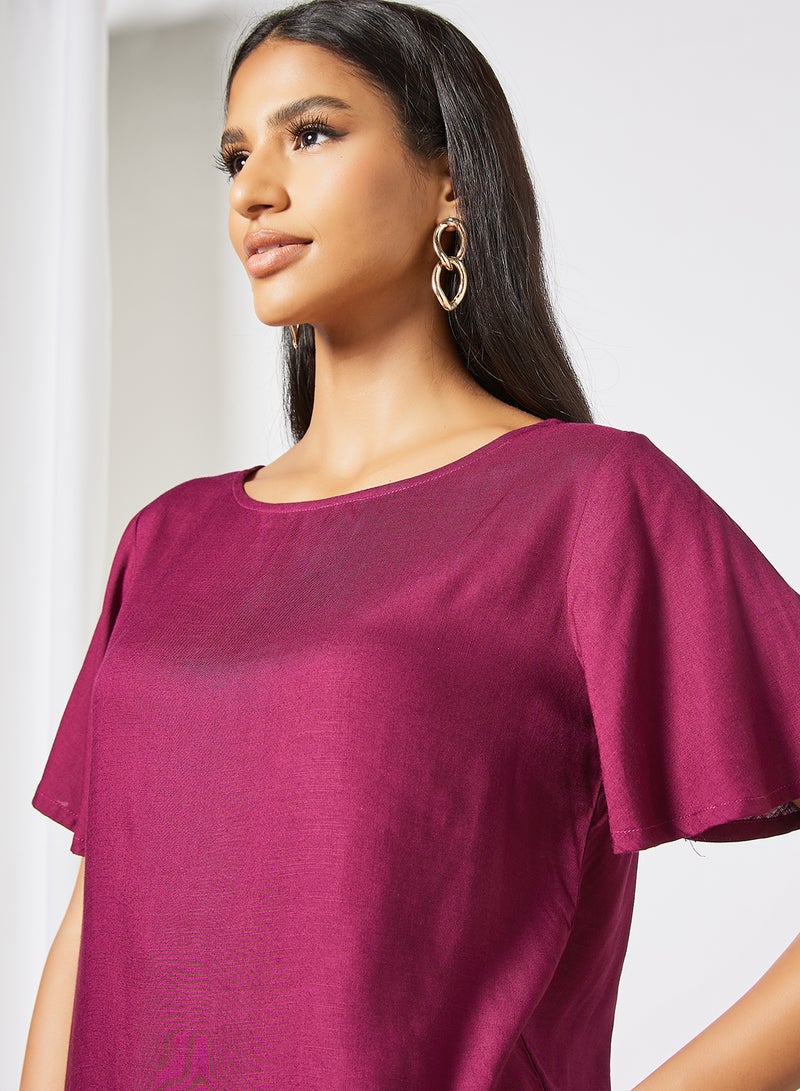Aila Fashion Top Blouse - Purple  - Image 3