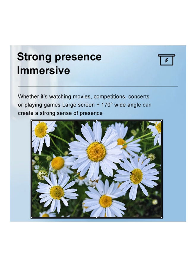 100-Inch Portable Hd Projector Screen LU-Q1026-3 White - Image 2