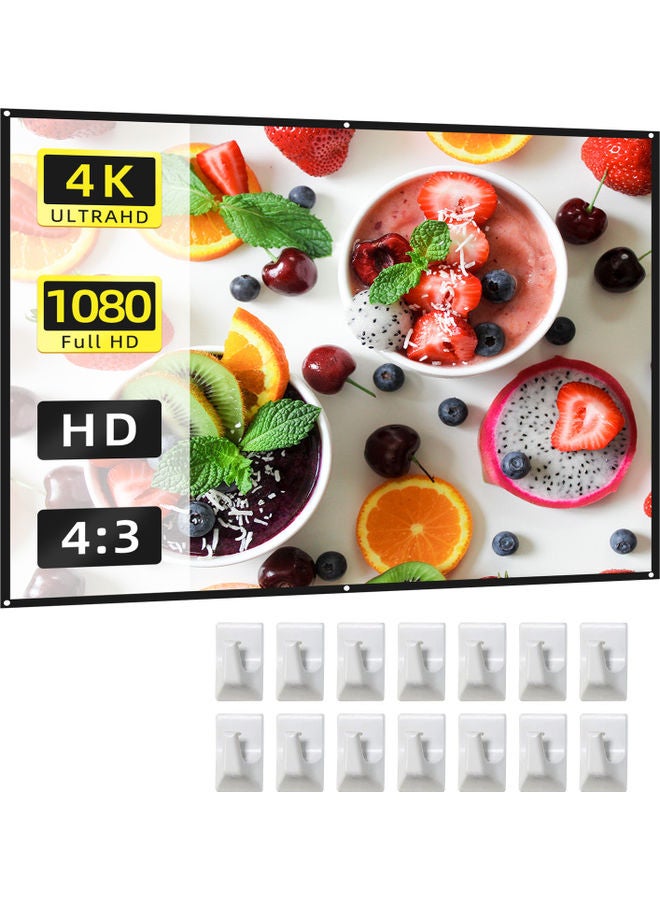 100-Inch Portable Hd Projector Screen LU-Q1026-3 White - Image 1