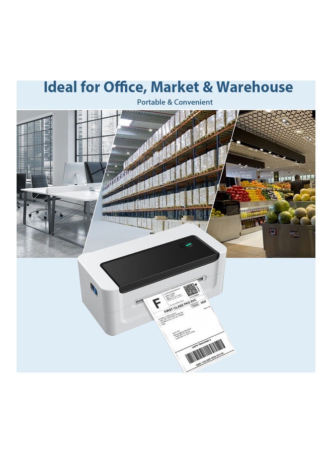 Portable Thermal Label Printer White - Image 2