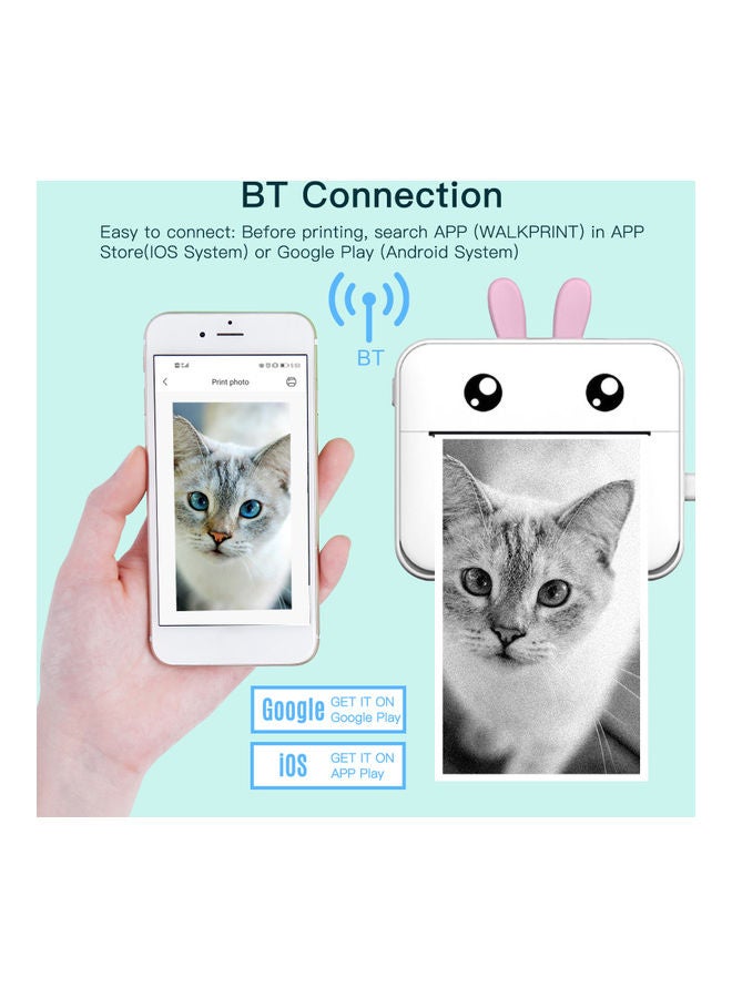 Mini Portable All-In-One Thermal Printer Pink - Image 5