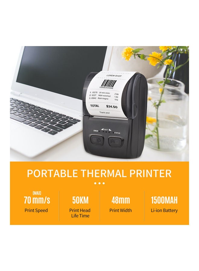 Portable Wireless All-In-One Thermal Printer Black - Image 4
