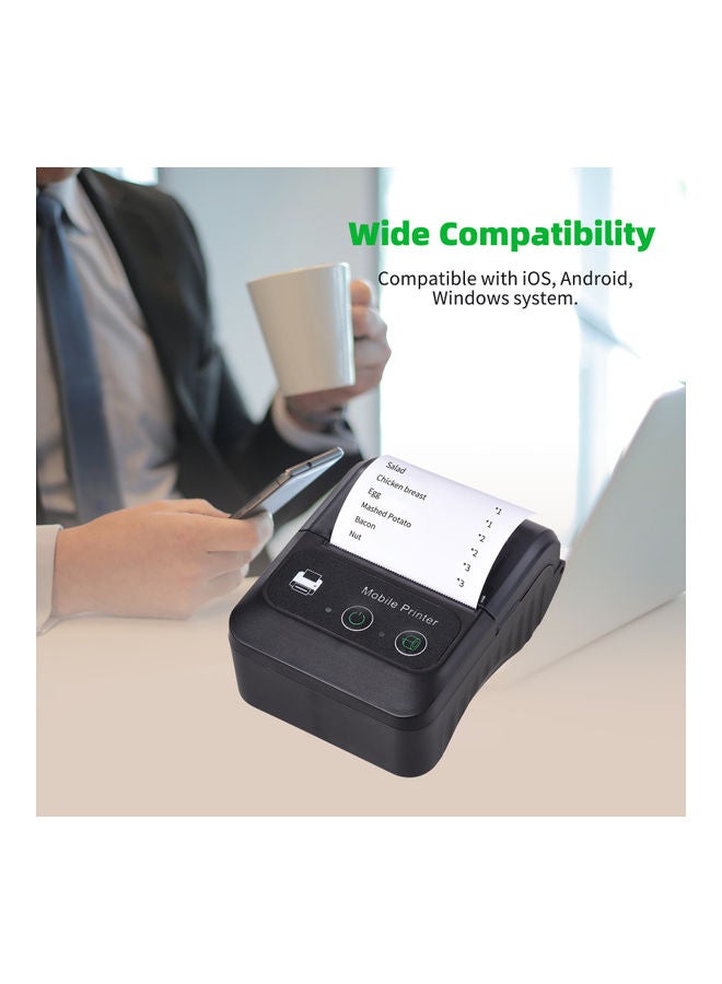 Portable Wireless Mini Thermal Printer Black - Image 5