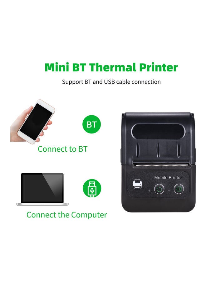 Portable Wireless Mini Thermal Printer Black - Image 4