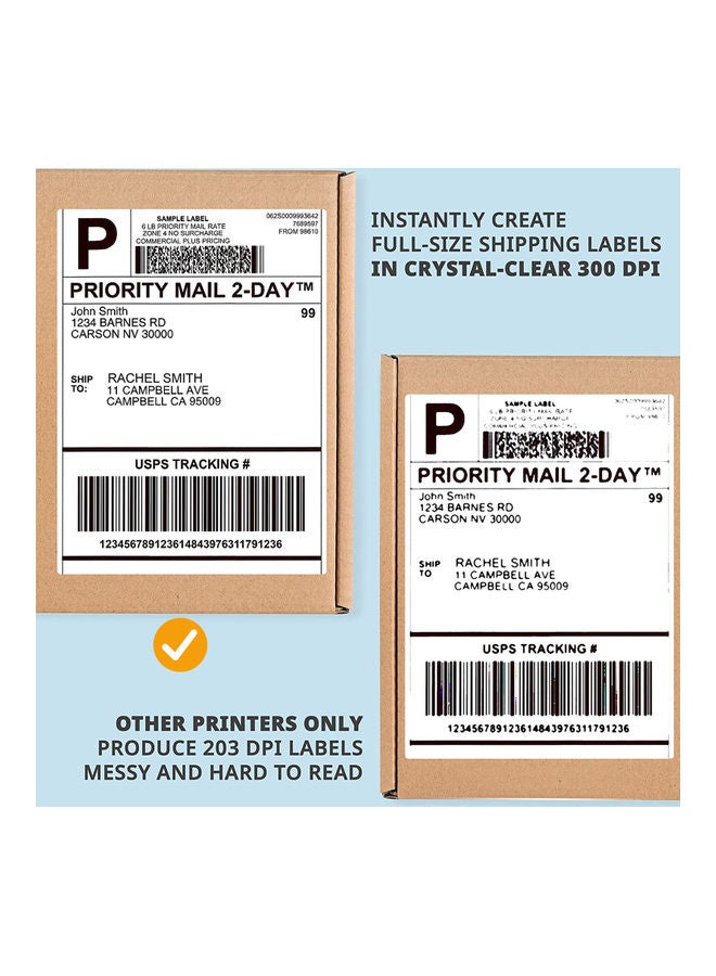 طابعة ملصقات حرارية محمولة أبيض - Image 3