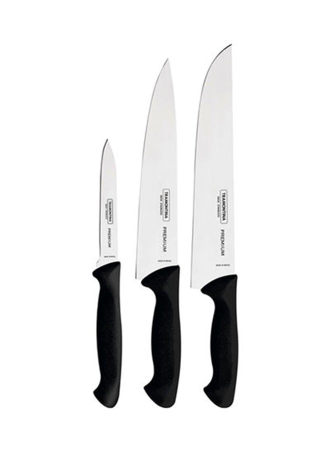 3 Pieces Chefs Knives Set Premium Black 3inch, 5inch, 6inch 