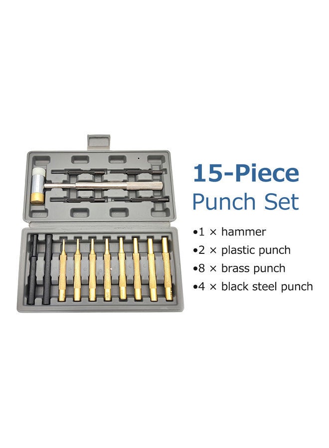 15-Pieces Punch Set For Watch Jewelry And Craft Multicolour 22.00X4.00X11.50 - Image 2
