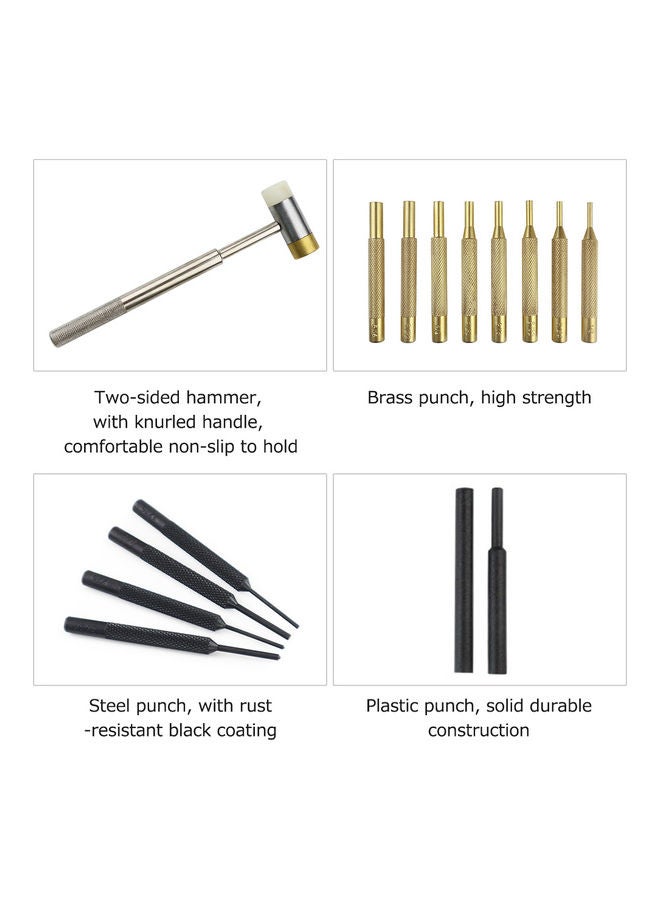 15-Pieces Punch Set For Watch Jewelry And Craft Multicolour 22.00X4.00X11.50 - Image 5