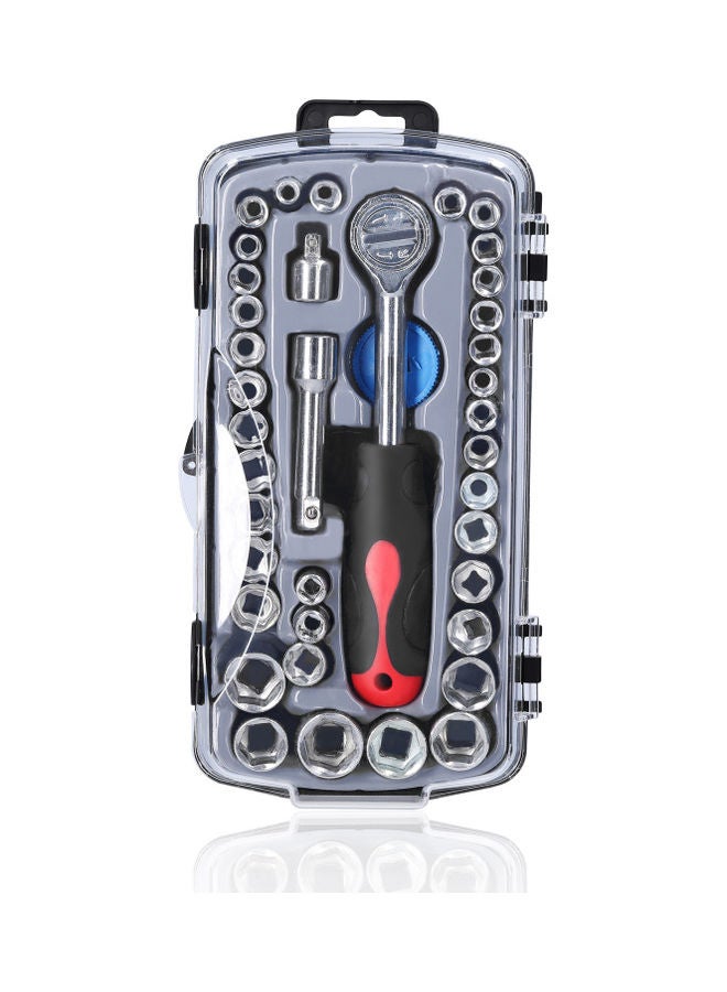 Generic 40-Piece Hexagonal Socket Ratchet Wrench Combination Tool Set Multicolour 25.00X5.00X12.00cm  - Image 1