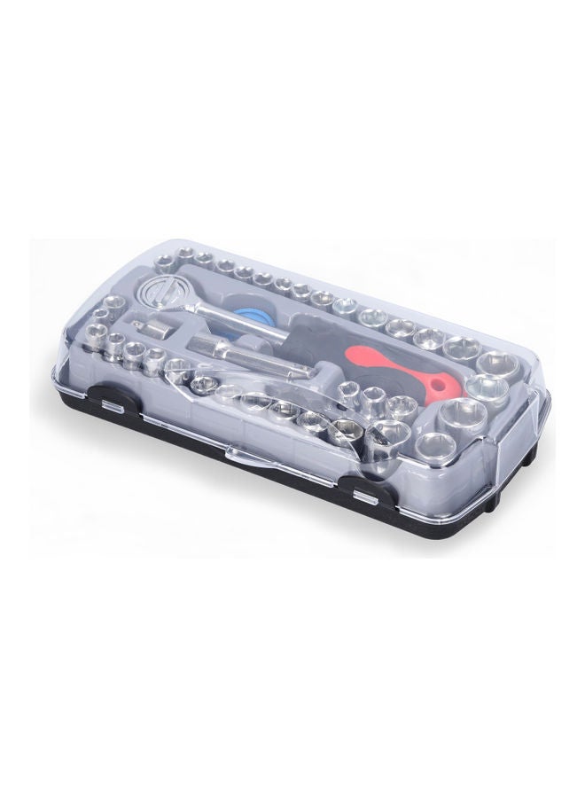 Generic 40-Piece Hexagonal Socket Ratchet Wrench Combination Tool Set Multicolour 25.00X5.00X12.00cm  - Image 3