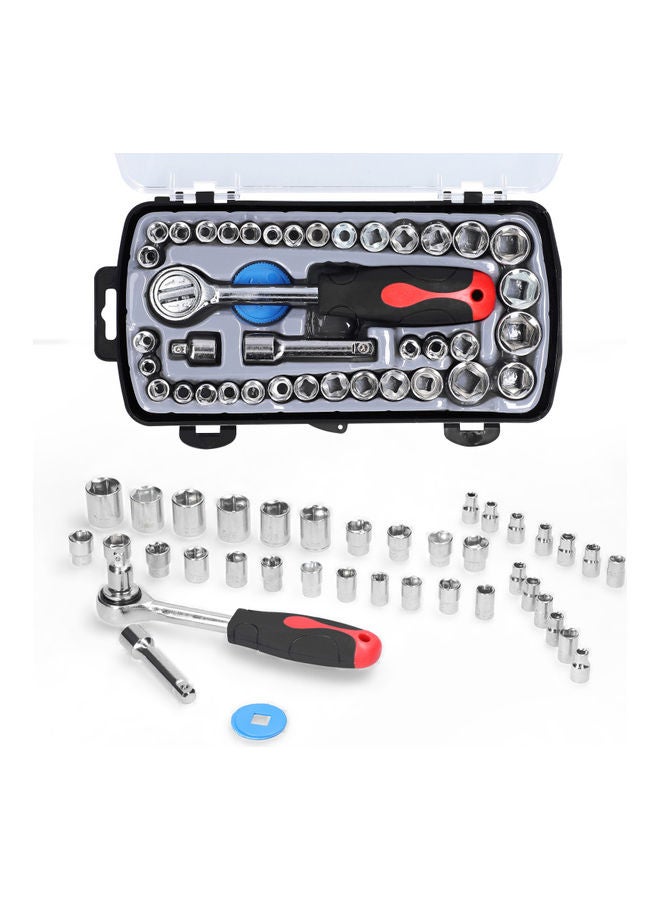 Generic 40-Piece Hexagonal Socket Ratchet Wrench Combination Tool Set Multicolour 25.00X5.00X12.00cm  - Image 5