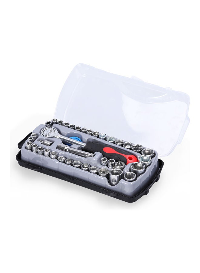 40-Piece Hexagonal Socket Ratchet Wrench Combination Tool Set Multicolour 25.00X5.00X12.00cm