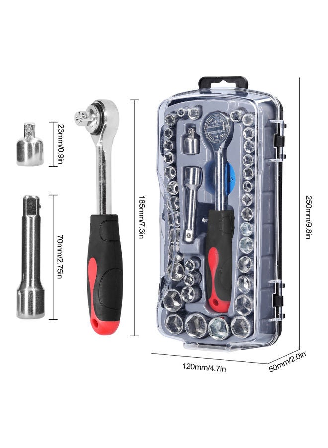 40-Piece Hexagonal Socket Ratchet Wrench Combination Tool Set Multicolour 25.00X5.00X12.00cm